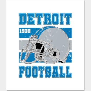 Detroit Retro Football Posters and Art